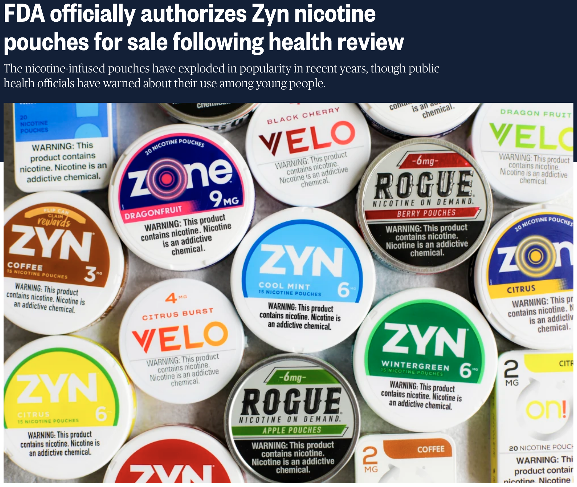 FDA cấp phép sử dụng ZYN tại Mỹ